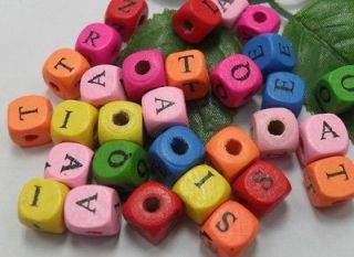 105pcs mixed colour Letter wood beads Jewelry Findings 10mm A1