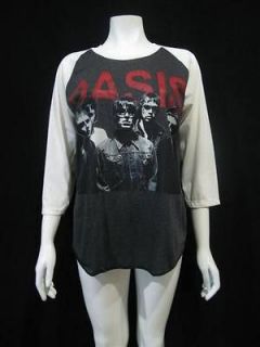 Rock Band OASIS Vintage Retro Printed Women Jersey T Shirt Sz M