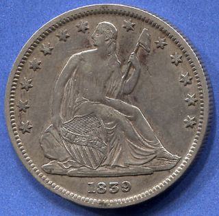   Seated Liberty Half Dollar Extra Fine / About Uncirculated Type Coin