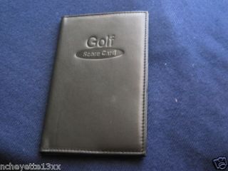 soft leather golf score card holder in black from united