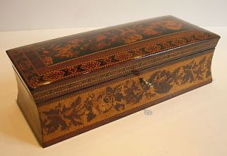 Beautiful Antique English Tunbridge Ware Glove Box c.1850