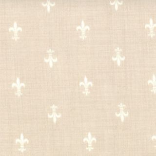   French General Rouenneries Deux Fleur de Lis Fabric in Pearl 13605 20