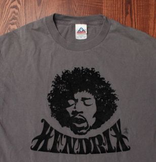 Jimi Hendrix Rock & Roll Blues Guitar Legend Felt Head Logo Gray Large 