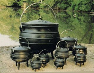 LARGE Cast Iron Kettle Potjies Camping Bean Pot Potjie Pot Size 10 