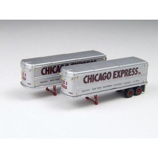   Works 51104 N Scale 32 Aero Van Trailers(2) Chicago Express New