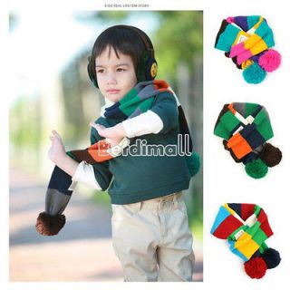 Colorful Strips Balls Baby Toddler Kid Child Boy Girl Knitted Stripe 