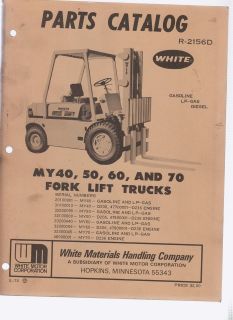White Motor Forklift Truck Repair Parts Manual MY40 MY50 MY60 MY70 gas 
