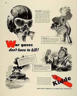 1943 Ad Walter Kidde Fire Extinguisher Gas Mask Oxygen Carbon Dioxide 