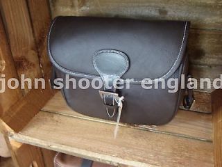 Havana Brown Grained Full Leather Shotgun Cartridge Bag John Shooter