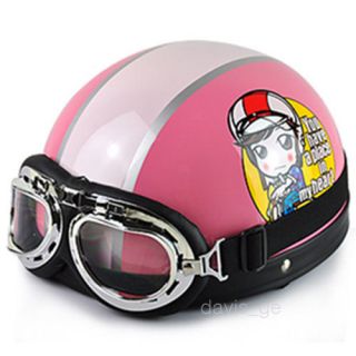 Motorcycle Scooter Electric Bicycle Motorbike Half Helmet Goggle HM06 