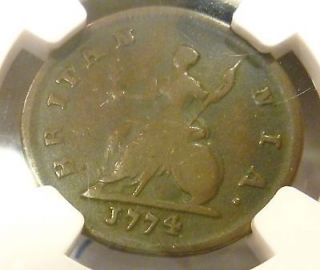1774 G.Britain Georgivs III / Britannia token (NGC GRADED) Post 