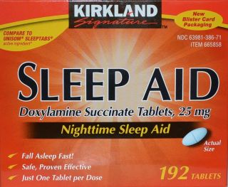 Kirkland Sleep Aid (Doxylamine succinate) 25 mg 192 Tablets   Brand 