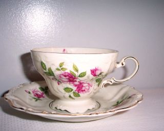 ROSENTHAL/CONT​INENTAL CHINA PATTERN COURTSHIP FOOTED CUP & SAUCER 