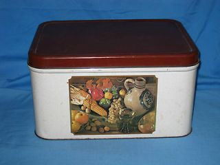   Shabby Primitive Tin/Metal Bread Box Crock/Wine/Fru​it/Veggies