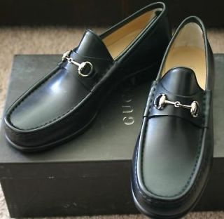 New Authentic GUCCI Classic Leather Flats Loafers Ladys SHOES 35.5 C