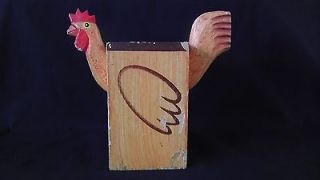   shabby rooster chicken cockerel butchers knife block country kitchen