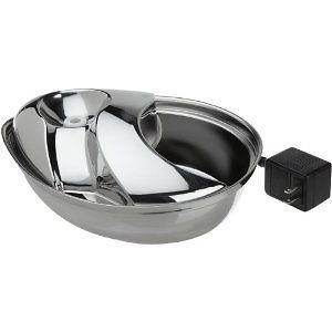 Pioneer Pet Cat Dog Stainless Steel Water Fountain Bowl Dish Raindrop 