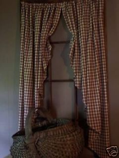 country 54 long barn red check fishtail curtain time left
