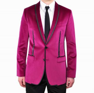 2200$ DOLCE & GABBANA RUNWAY Tuxedo Blazer Jacket Veste Pink Red Rouge 