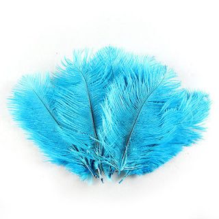 10PCS Lake blue ostrich feather 20 25 cm, 8 10 inches long new