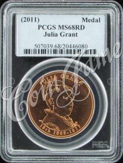 2011 p julia grant first spouse medal pcgs ms68rd returns