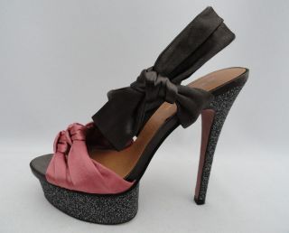 BN KG Kurt Geiger Romantic Pink Grey Bows Platform Heels Shoes UK7 