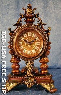 Imported Antique Polyresin 15 Inches Table Clock Free Ship.