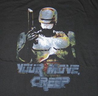 Robocop Movie Your Move, Creep Figure & Gun T Shirt Size Large, NEW 