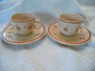 La Primula SRL Cups and Saucers (2) Quadrifoglio Italy Ceramica