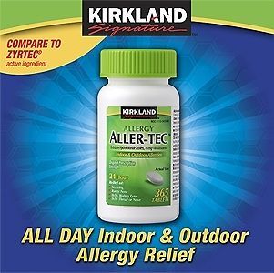Kirkland Aller Tec Cetirizine HCL 10 mg/Antihistamine 365 Tablets 