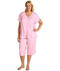 NWT Karen Neuburger Mama Mia Pedal Pusher Pajamas Set Size 1X Pink 