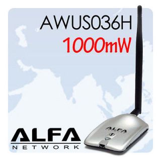   listed 1W Alfa AWUS036H USB WiFi Wireless b/g Adapter 1000mW 802.11b/g