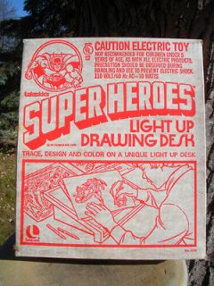 Super Heroes Light Up Drawing Desk 1976   Lakeside Toys  Electric