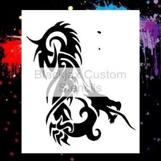 tribal dragon large 03 airbrush stencil camouf lage time left