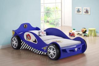 Maclaren F1 Style Childrens Racing Car Bed & Ortho Mattress Red/Blue 
