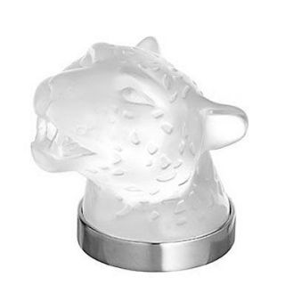 Lalique Crystal (Free W/wide Shipping) PANTHER HEAD PAPERWEIGHT Ref 