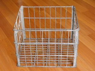 Old Original VTG Bordens 54 Metal Wire Basket Milk Crate Carrier 