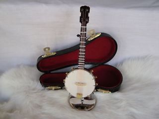 banjo miniature only 5 5 l w black case stand