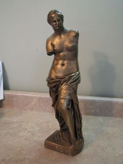 venus de milo unsigned statue figure bronze color 19 time