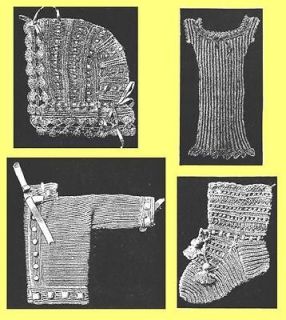 Old Victorian knitting patterns on CD for baby clothes jacket socks 