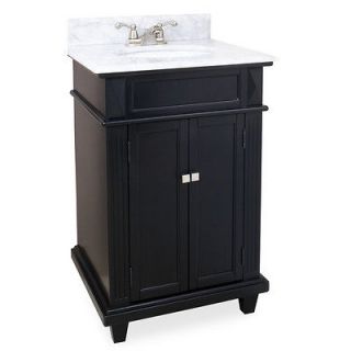 24 bathroom vanity cabinet ebony with marble top new time