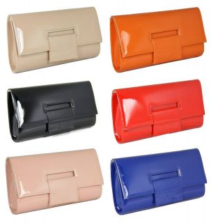 76Y WOMENS LADIES OVERSIZED PATENT CLUTCH PARTY PROM EVENING BAG 