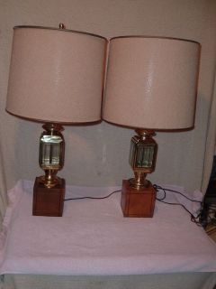 pair frederick cooper carriage lamps vintage bevel glass time left