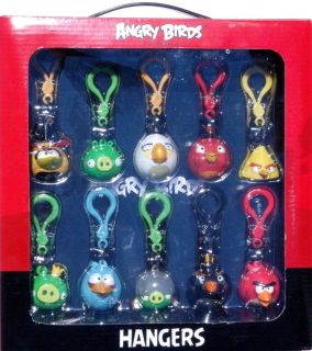 Angry Birds Hangers Keychain Set of 10 Boxed Rovio Free Shipping USA