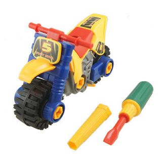 Colorful 3 in 1 Plastic Motorcycle Model Disassembly Toy Set for Child