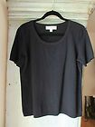   John Collection by Marie Gray Cashmere S/S black cashmere top size L