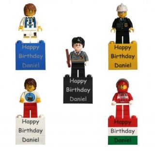   Happy Birthday Lego Minifig Gift or Cake Topper *FREE P&P