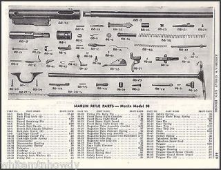 1950 marlin model 88 rifle parts list info ad time