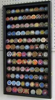Large 108 Military Challenge Coin Display Rack Case Cabinet Wall Rack