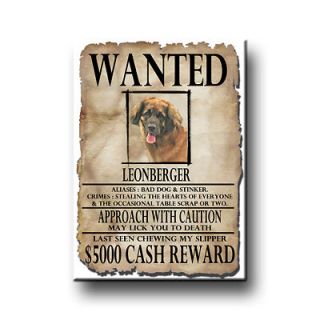 leonberger wanted poster fridge magnet new dog 